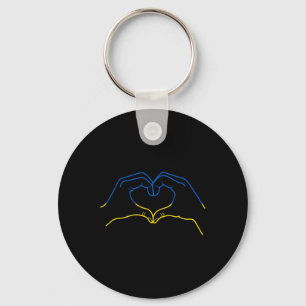 Jag Står Med Ukraina Hjärtat Hand I Ukrainas Färge Nyckelring