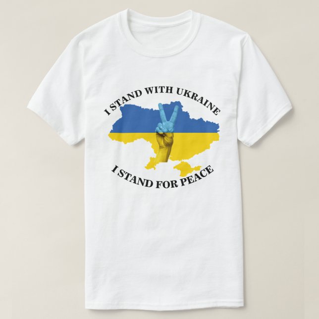 JAG STÅR MED UKRAINA - JAG STÅR FÖR FRED T SHIRT (Design framsida)