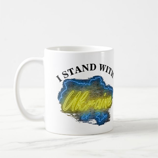 JAG STÅR MED UKRAINA KAFFEMUGG (Vänster)