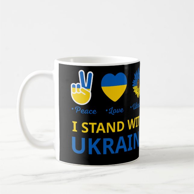 Jag står med Ukraina Kaffemugg (Vänster)