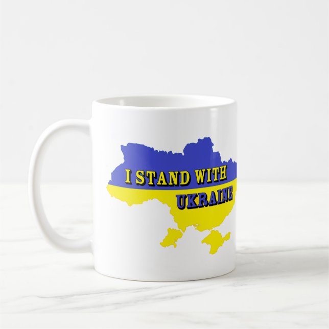 JAG STÅR MED UKRAINA KAFFEMUGG (Vänster)
