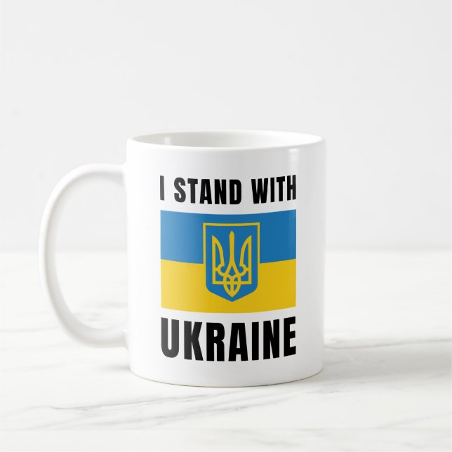 Jag Står Med Ukraina Kaffemugg (Vänster)
