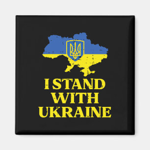 Jag Står Med Ukraina Karta Ukrainsk Stöd Kvinnor M Magnet