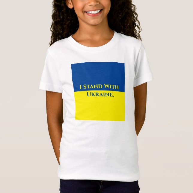 JAG STÅR MED UKRAINA Rectangle Flagga T-Shirt (Framsida)