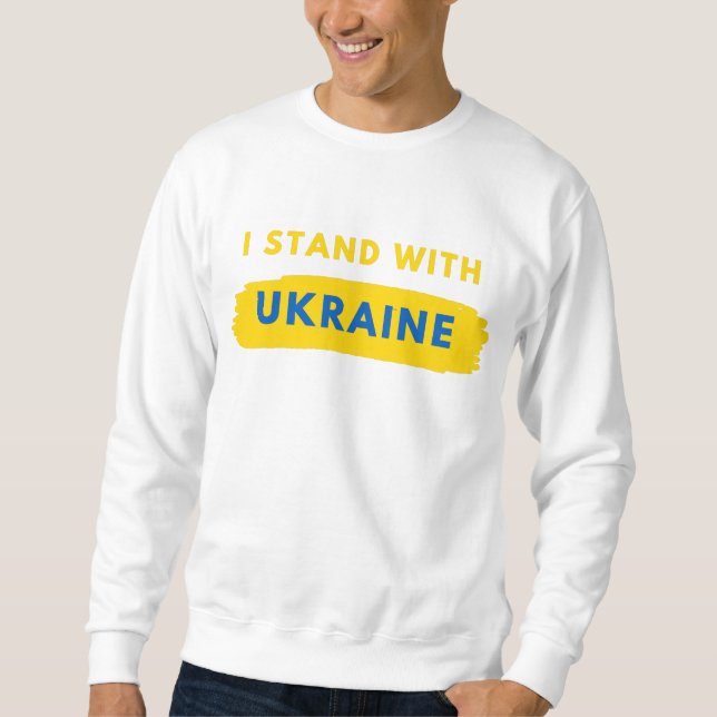 Jag står med Ukraina Shirt Lång Ärmad Tröja (Framsida)