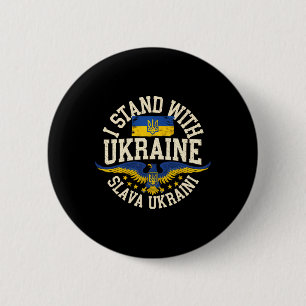 Jag Står Med Ukraina Slava Ukraini Ära åt Ukraina Knapp