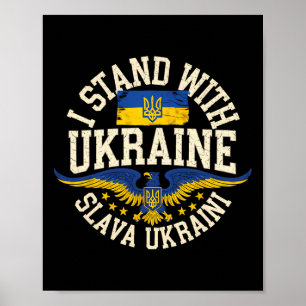 Jag Står Med Ukraina Slava Ukraini Ära åt Ukraina Poster
