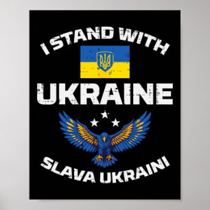 Jag Står Med Ukraina Slava Ukraini Ukrainska Män W Poster