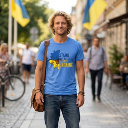 Jag står med Ukraina & Solros fredssymbol. T Shirt