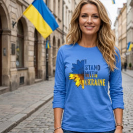 Jag står med Ukraina. Solros symbol för fred. T Shirt