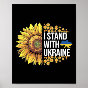 Jag Står Med Ukraina Solros Ukraina Fred Män Poster