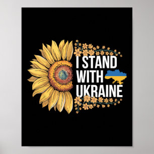 Jag Står Med Ukraina Solros Ukraina Fred Stöd Poster