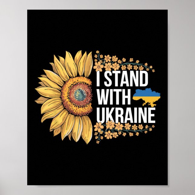 Jag Står Med Ukraina Solros Ukraina Fred Stöd Poster (Framsidan)