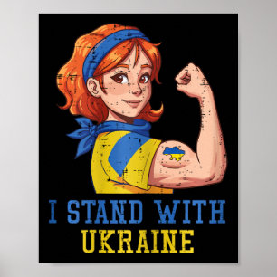 Jag Står Med Ukraina Stark Kvinna Obrytbar Kvinna Poster