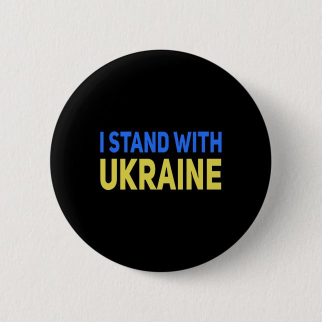 Jag Står Med Ukraina Stöd Fred Och Rädda Ukraina Knapp (Framsida)