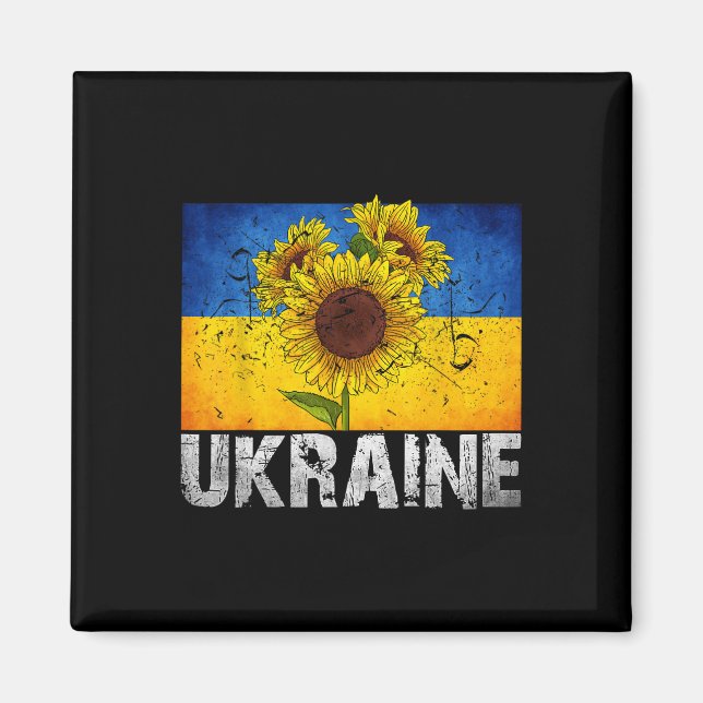 Jag Står Med Ukraina Stöd Solros Ukrainsk F Magnet (Framsidan)
