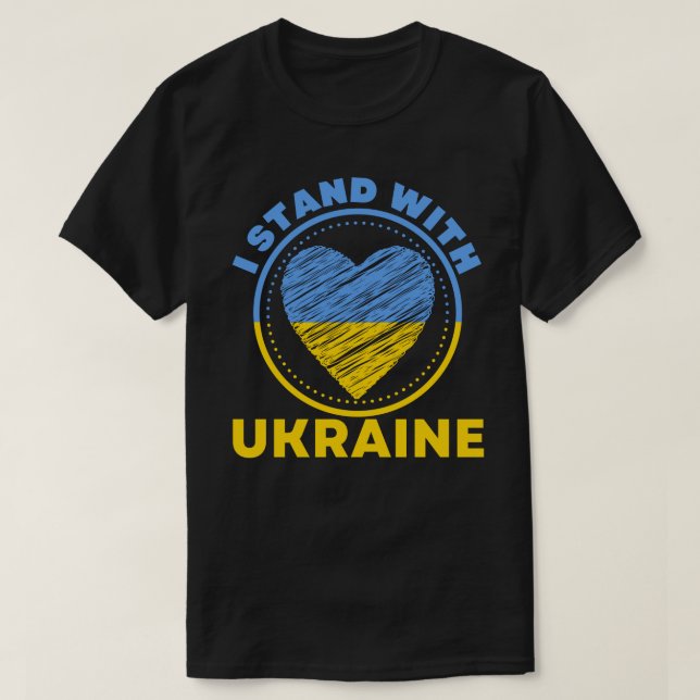 JAG STÅR MED UKRAINA - STÖD T SHIRT (Design framsida)