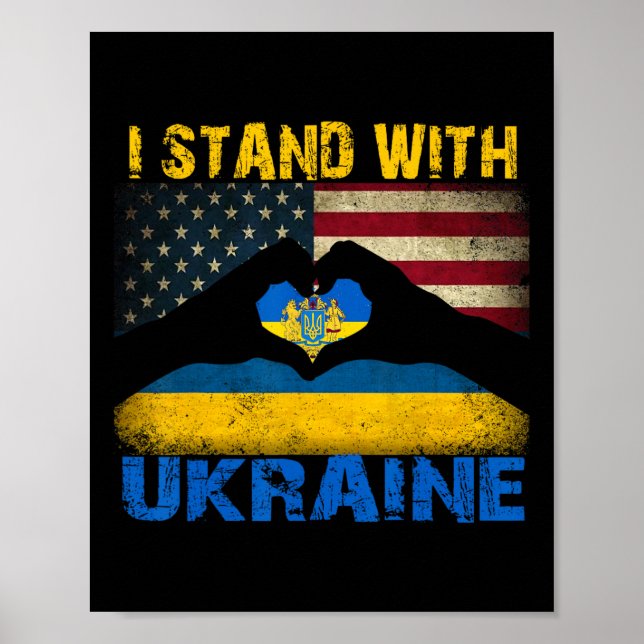 Jag Står Med Ukraina Stöd Ukraina Älskare Stolthet Poster (Framsidan)