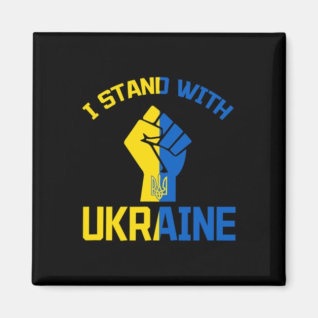 Jag Står Med Ukraina - Stöd Ukraina - Be För  Magnet (Framsidan)