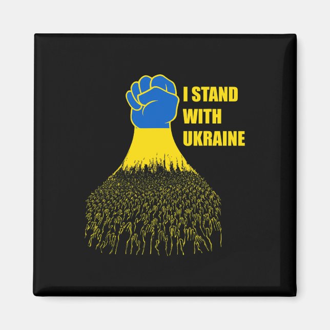Jag Står Med Ukraina - Stöd Ukraina - Be För  Magnet (Framsidan)