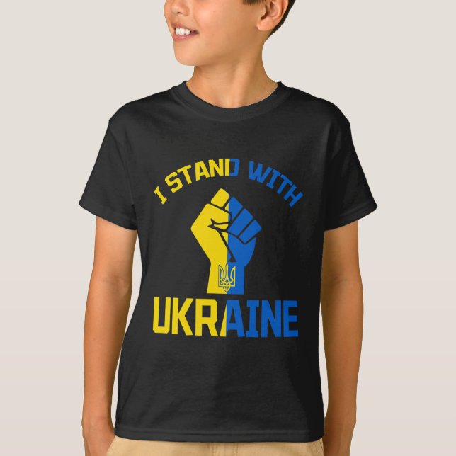 Jag Står Med Ukraina - Stöd Ukraina - Be För  T Shirt (Framsida)