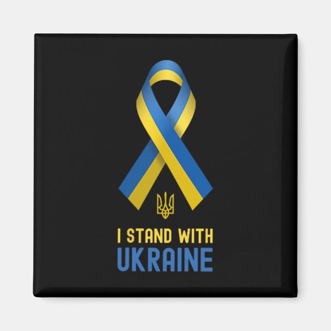 Jag Står Med Ukraina Stöd Ukraina Krig Ukrainsk Magnet (Framsidan)