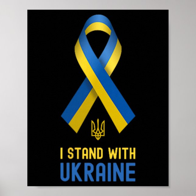 Jag Står Med Ukraina Stöd Ukraina Krig Ukrainsk Poster (Framsidan)