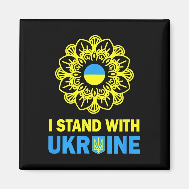 Jag Står Med Ukraina Stöd Ukraina Solros Shi Magnet (Framsidan)