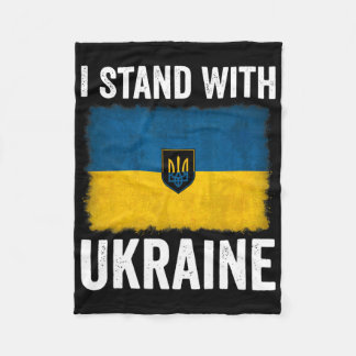 Jag Står Med Ukraina Stöd Ukraina Ukrainsk Flagga Fleecefilt
