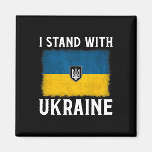 Jag Står Med Ukraina Stöd Ukraina Ukrainsk Flagga Magnet