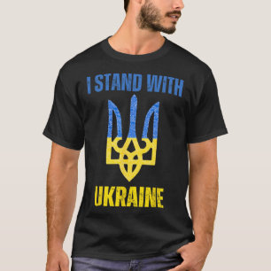 Jag Står Med Ukraina Stöd Ukrainsk Flagga Slava T Shirt