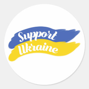 Jag står med Ukraina, stödja Ukraina Runt Klistermärke