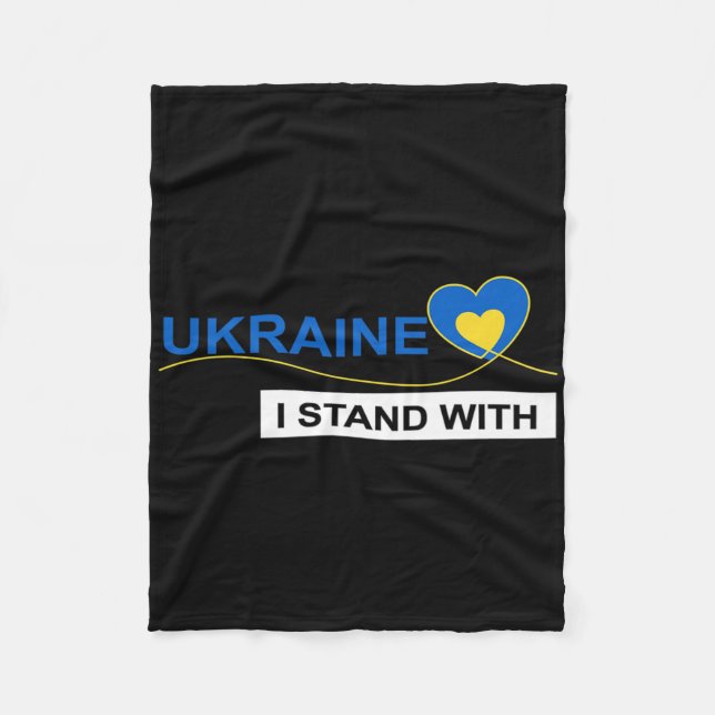 Jag Står Med Ukraina Stoppa Krig Protest Ukraina F Fleecefilt (Framsidan)