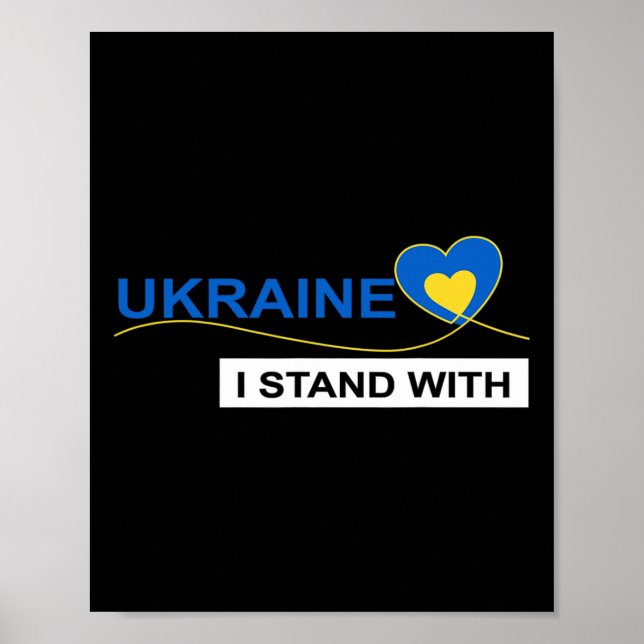 Jag Står Med Ukraina Stoppa Krig Protest Ukraina F Poster (Framsidan)
