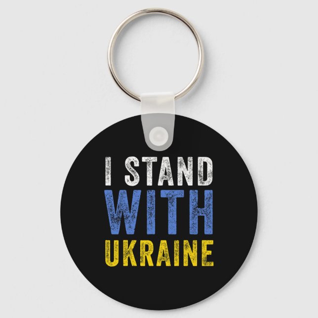 Jag Står Med Ukraina Stoppa Putin Stoppa Krig Stöd Nyckelring (Framsida)