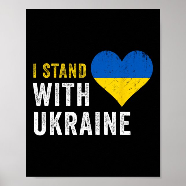 Jag Står Med Ukraina Stoppa Putin Stoppa Krig Stöd Poster (Framsidan)