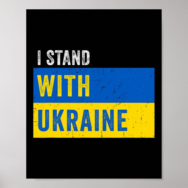 Jag Står Med Ukraina Stoppa Putin Stoppa Krig Stöd Poster (Framsidan)