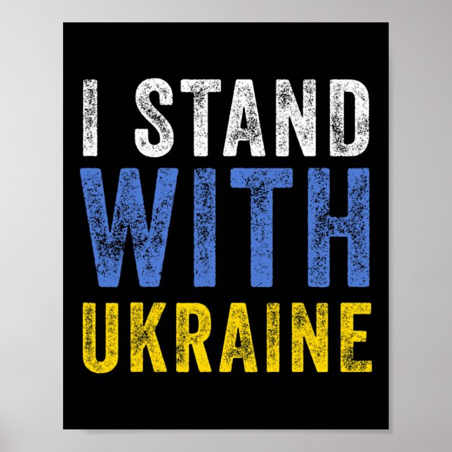 Jag Står Med Ukraina Stoppa Putin Stoppa Krig Stöd Poster (Framsidan)