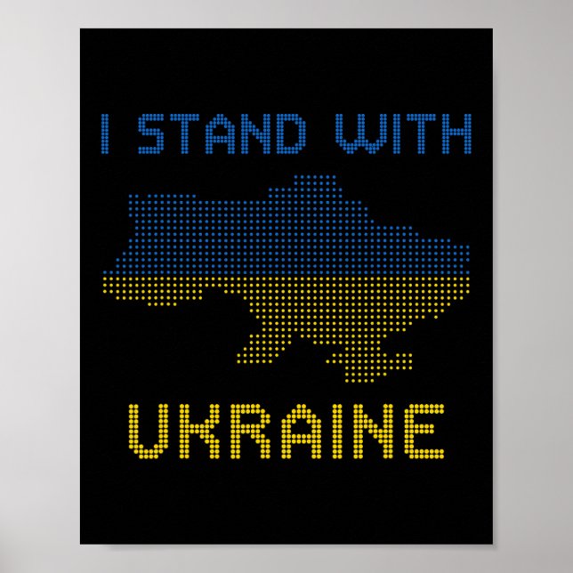 Jag Står Med Ukraina Tröja Ukraina Karta Ukraina F Poster (Framsidan)