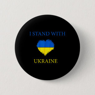 Jag Står Med Ukraina Tröja Ukrainsk Flagga Stöd  Knapp