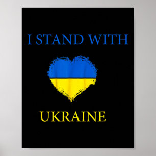 Jag Står Med Ukraina Tröja Ukrainsk Flagga Stöd Poster