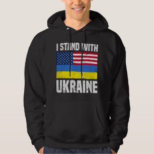 Jag står med Ukraina Ukrainas flagga Fritt Ukraina Hoodie