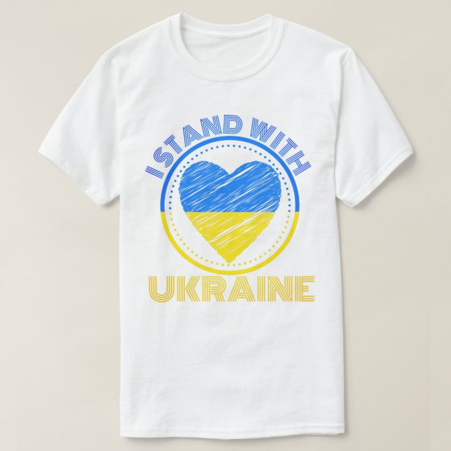 JAG STÅR MED UKRAINA - UKRAINAS STÖD T SHIRT (Design framsida)