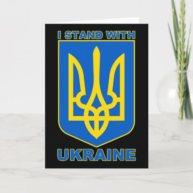 Jag Står Med Ukraina Ukrainsk Flagga Kort (Framsida)