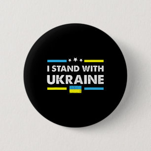 Jag Står Med Ukraina Ukrainsk Flagga Stödjer Ukr Knapp