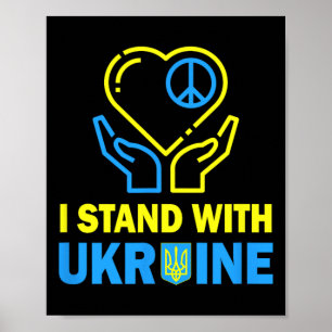 Jag Står Med Ukraina Ukrainska Flaggan Tröjor Ukra Poster