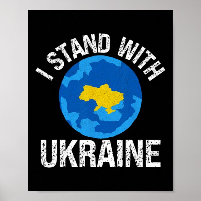 Jag Står Med Ukraina Världskarta Stöd Stöd Ukr Poster (Framsidan)