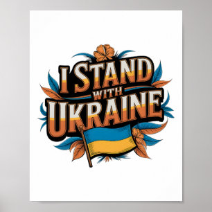 Jag Står Med Ukraina' Vintage Patriotiskt Stöd De Poster