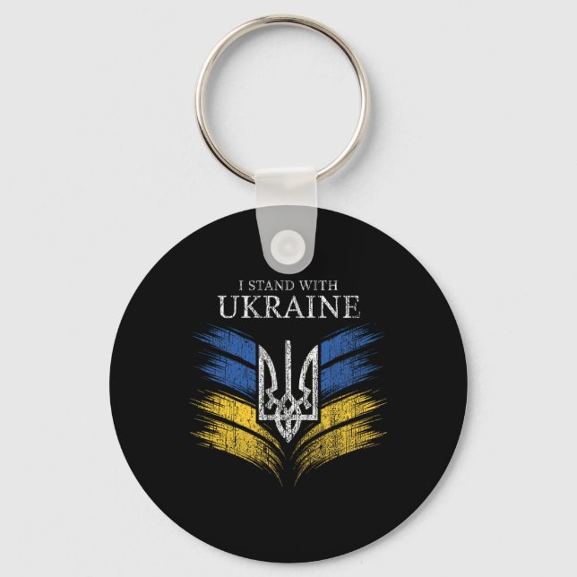 Jag Står Med Ukraina Visa Stöd Med Denna Ukrain Nyckelring (Framsida)