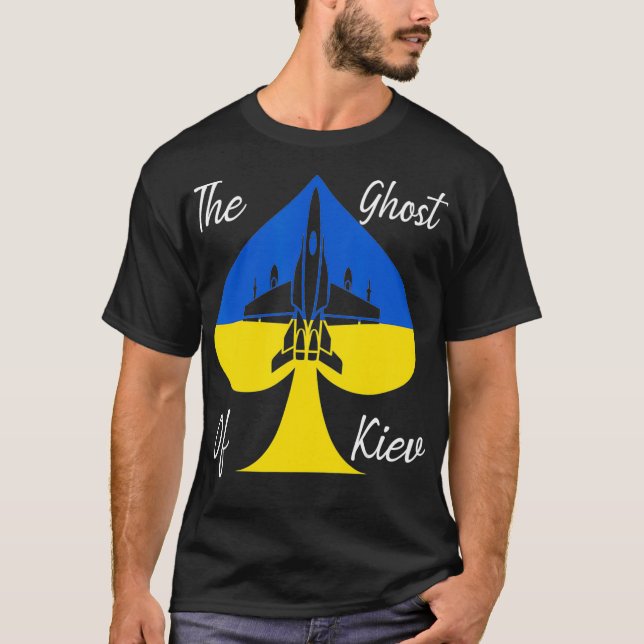 Jag står med Ukrainas Älskare Hero av Kiev, Ghost T Shirt (Framsida)